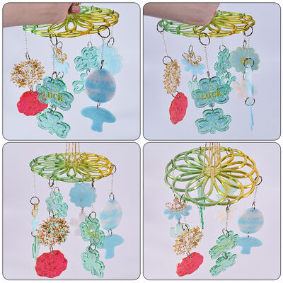 DIY Dropping Mold Clover Petals Leaves Mushroom Cactus Hanging Silicone Mold Easter