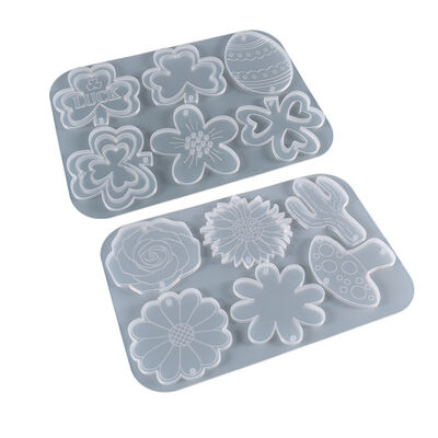 DIY Dropping Mold Clover Petals Leaves Mushroom Cactus Hanging Silicone Mold Easter