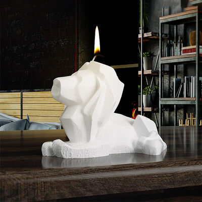 Dropping resin geometric three-dimensional section lion ornament silicone mold DIY gypsum candle keychain