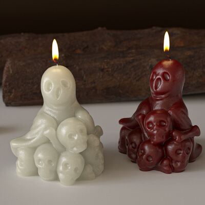Halloween Ghost Bone Pile Skull Silicone Mold DIY Aromatherapy Candle Decoration Gypsum Mold