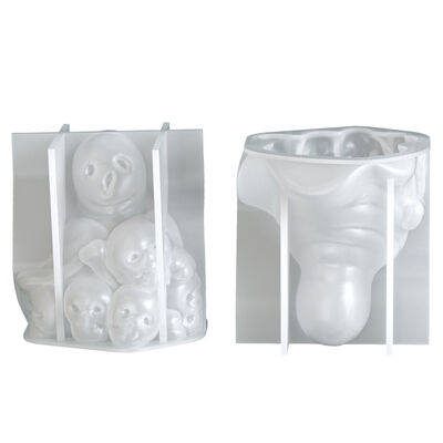 Halloween Ghost Bone Pile Skull Silicone Mold DIY Aromatherapy Candle Decoration Gypsum Mold