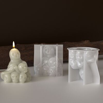 Halloween Ghost Bone Pile Skull Silicone Mold DIY Aromatherapy Candle Decoration Gypsum Mold