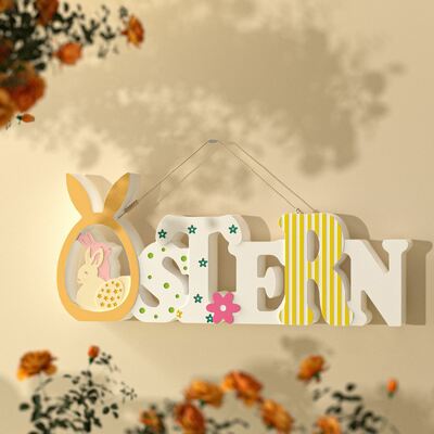 Cross border Easter letter silicone mold DIY egg rabbit English letter ornament gypsum mold