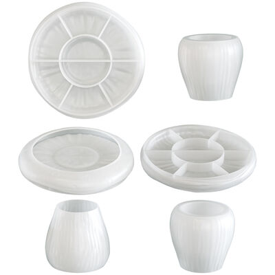 DIY Cross border New Product Aromatherapy Gypsum Tall Mushroom Vase Storage Can Tray Decoration Silicone Mold