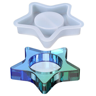DIY Crystal Dropping Glue Mold Pentagram Candle Stand Home Decoration Silicone Mold Wholesale