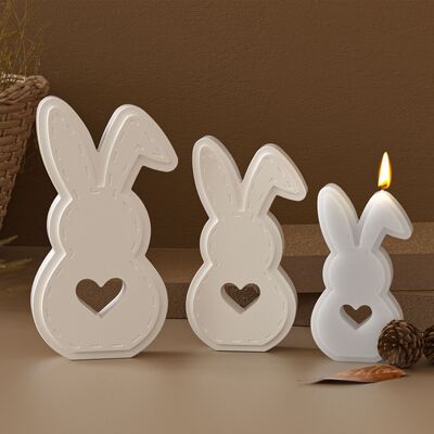 Easter Suture Rabbit Silicone Mold DIY Aromatherapy Candle Gift Rabbit Ornament Gypsum Mold