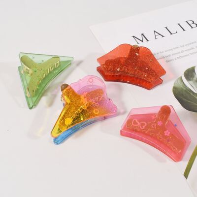 DIY dropper resin moon ice cream triangle geometric hair clip shark clip patch silicone mold