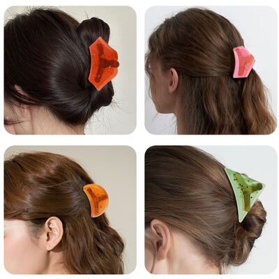 DIY dropper resin moon ice cream triangle geometric hair clip shark clip patch silicone mold