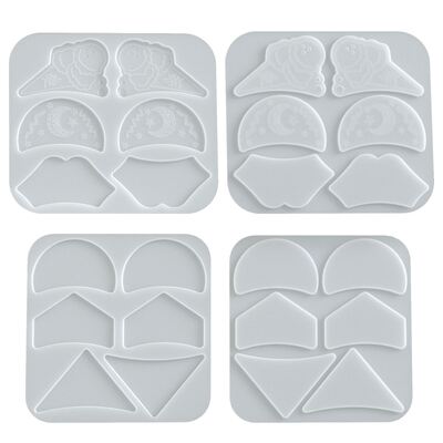 DIY dropper resin moon ice cream triangle geometric hair clip shark clip patch silicone mold