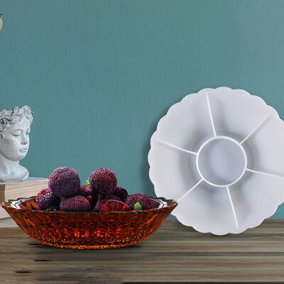DIY Crystal Dropping Glue Mold Large Lace Dish Fruit Storage Dish Silicone Mold Manufacturer Wholesale