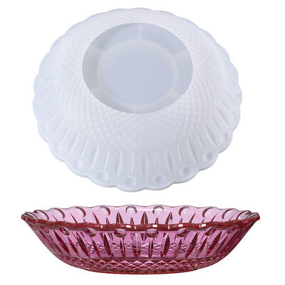 DIY Crystal Dropping Glue Mold Large Lace Dish Fruit Storage Dish Silicone Mold Manufacturer Wholesale