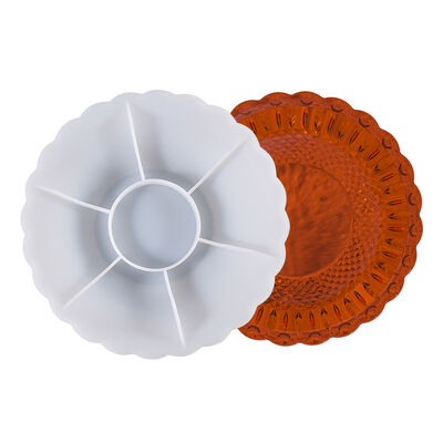 DIY Crystal Dropping Glue Mold Large Lace Dish Fruit Storage Dish Silicone Mold Manufacturer Wholesale