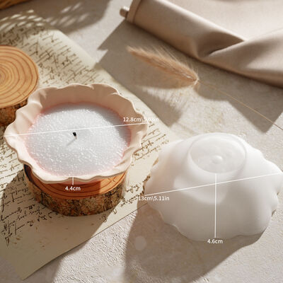 DIY crystal drip glue irregular lace lotus leaf storage bowl aromatherapy gypsum candle cup silicone mold