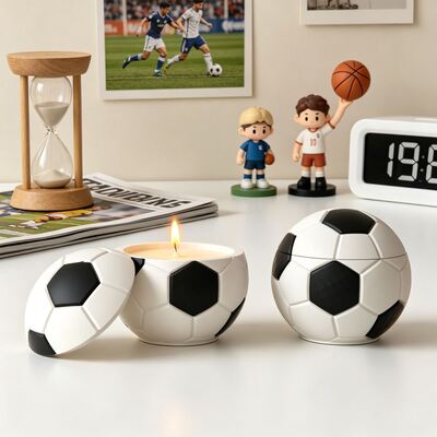Cross border popular sports style football basketball storage can mold, aromatherapy candle cup, gypsum silicone mold