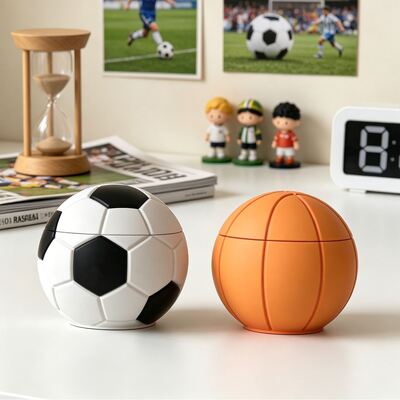 Cross border popular sports style football basketball storage can mold, aromatherapy candle cup, gypsum silicone mold