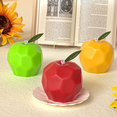 DIY diamond shaped sliced pear apple candle silicone mold aromatherapy gypsum fruit dropper mold