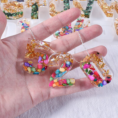 DIY crystal dropper mold with hole free and perforated numbers and letters full page pendant jewelry silicone mold
