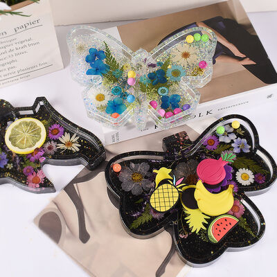 DIY Crystal Dropping Gel Butterfly Dragonfly Turtle Horsehead Lotus Clover Storage Box Silicone Mold