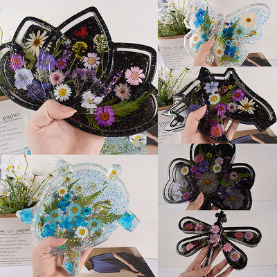 DIY Crystal Dropping Gel Butterfly Dragonfly Turtle Horsehead Lotus Clover Storage Box Silicone Mold
