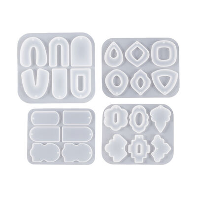 DIY Crystal Dropping Gel Irregular Shield U-shaped Flower Leaf Earrings Pendant Silicone Mold