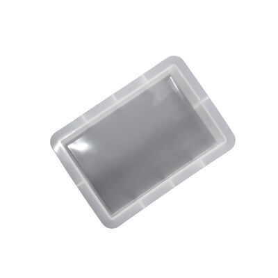 DIY Crystal Drip Glue Resin Gypsum Rectangular Mirror Picture Frame Stand Base Silicone Mold Wholesale