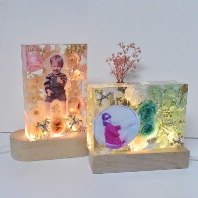 DIY Crystal Drip Glue Resin Gypsum Rectangular Mirror Picture Frame Stand Base Silicone Mold Wholesale