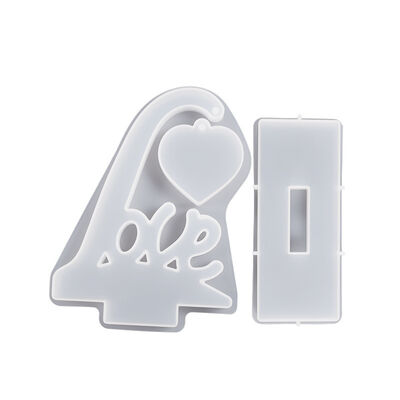 Crystal Drip Glue Mirror Resin LOVE Love Picture Frame Pendant Platform Silicone Mold DIY Gypsum Grinding
