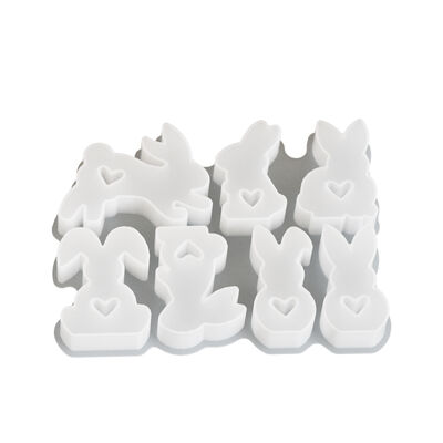 Easter Love Rabbit Combination DIY Aromatherapy Gypsum Ornament Decoration Rabbit Candle Table Silicone Mold