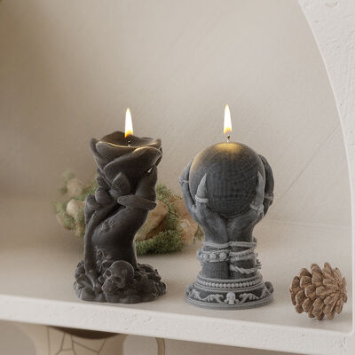 DIY Drip Glue Halloween Rose Ghost Hand Pendant Magic Claw Ghost Handball Aromatherapy Gypsum Candle Silicone Mold