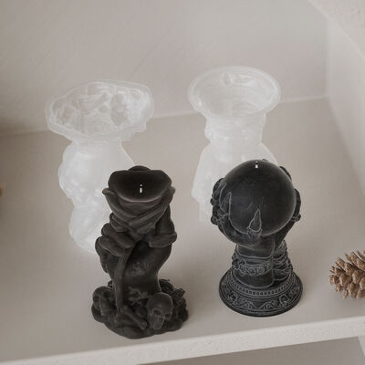 DIY Drip Glue Halloween Rose Ghost Hand Pendant Magic Claw Ghost Handball Aromatherapy Gypsum Candle Silicone Mold