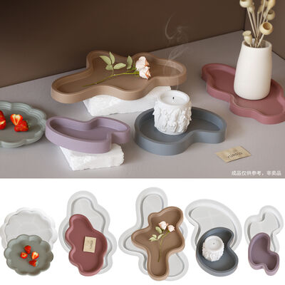 DIY resin cement gypsum irregular tray storage plate, dish decoration table, silicone mold