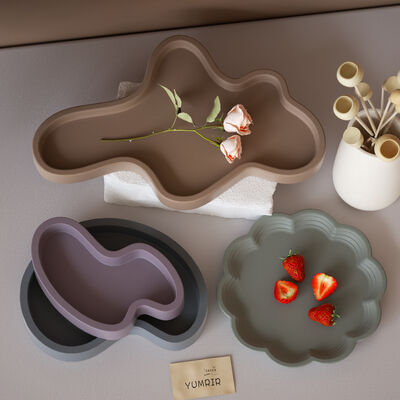 DIY resin cement gypsum irregular tray storage plate, dish decoration table, silicone mold