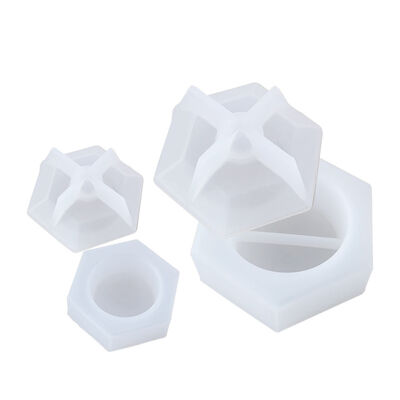 DIY Drip Glue Gypsum Cement Cut Hexagonal Storage Box Small Cut Candle Cup Storage Gypsum Silicone Mold