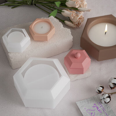 DIY Drip Glue Gypsum Cement Cut Hexagonal Storage Box Small Cut Candle Cup Storage Gypsum Silicone Mold