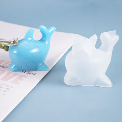 DIY crystal dropper mold 3D three-dimensional dolphin cartoon cute decoration silicone mold wholesale