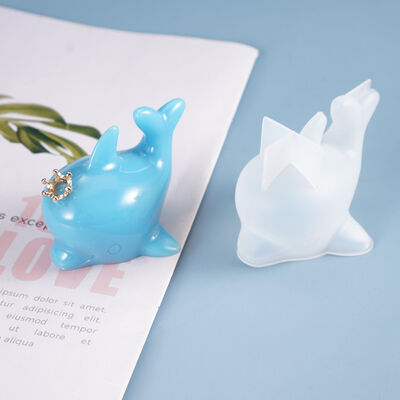 DIY crystal dropper mold 3D three-dimensional dolphin cartoon cute decoration silicone mold wholesale