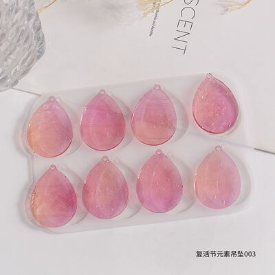 Easter Glue Small Animal Series Earrings Silicone Mold Easter Egg White Rabbit Chick Cat Pendant Hanging