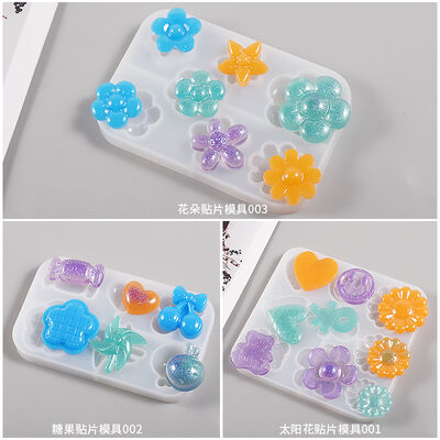 DIY crystal dropper hair clip ring bracelet silicone mold flower windmill fruit heart patch grinder