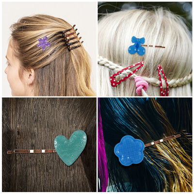 DIY crystal dropper hair clip ring bracelet silicone mold flower windmill fruit heart patch grinder