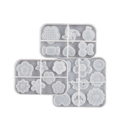 DIY crystal dropper hair clip ring bracelet silicone mold flower windmill fruit heart patch grinder