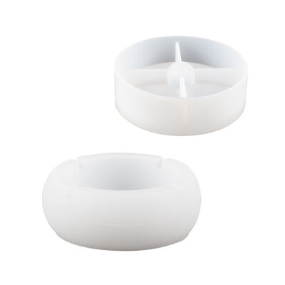 Crystal dropper glue circular covered ashtray storage can DIY gypsum incense burner candle cup silicone mold