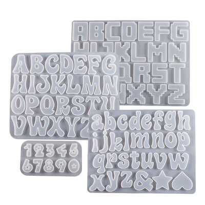 DIY Crystal Dropping Gel Mirror Size English Letter Earrings Pendant Number Pendant Silicone Mold
