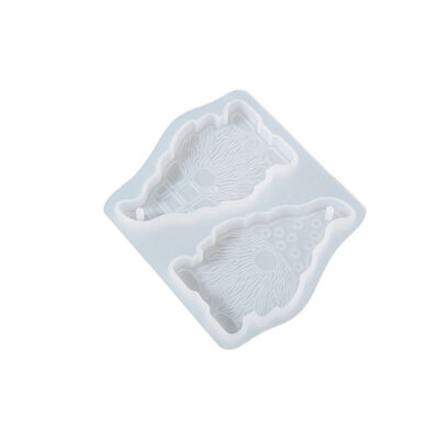 DIY crystal dropper resin gypsum grinding tool, two continuous bearded Santa Claus pendant silicone mold