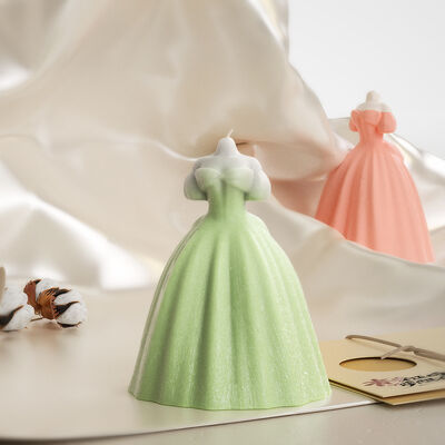 Aromaterapia bricolaje velas de yeso herramienta de molienda vestido de princesa boda puff vestido de noche pastel de silicona moho