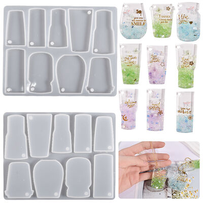 DIY resin beverage cup hanging mold, wine cup, coffee cup, Mason jar pendant, silicone mold