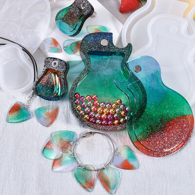 DIY crystal dropper mold guitar storage box mold hanging decoration silicone mold spot wholesale