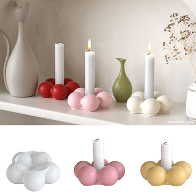 Minimalist Ins style Bubble Cloud Petals Flower Candlestick Silicone Mold DIY Aromatherapy Gypsum Mold