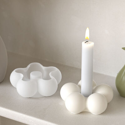 Minimalist Ins style Bubble Cloud Petals Flower Candlestick Silicone Mold DIY Aromatherapy Gypsum Mold