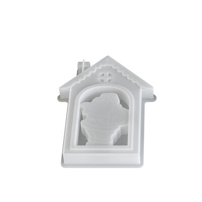 DIY Christmas Santa Claus House Listing Aromatherapy Gypsum Platform Decoration Pendant Silicone Mold