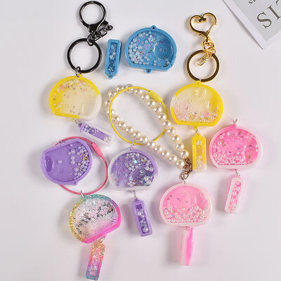 Crystal Drip Glue Japanese Wind Chime Flowing Sand Mold Little Bear Smiling Face Flowing Sand Pendant Keychain Silicone Mold